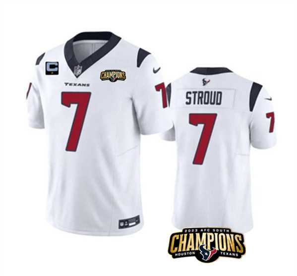 Men & Women & Youth Houston Texans #7 C.J. Stroud White 2023 F.U.S.E. AFC South Champions Patch And 1-Star C Patch Vapor Untouchable Limited Stitched Jersey->jacksonville jaguars->NFL Jersey